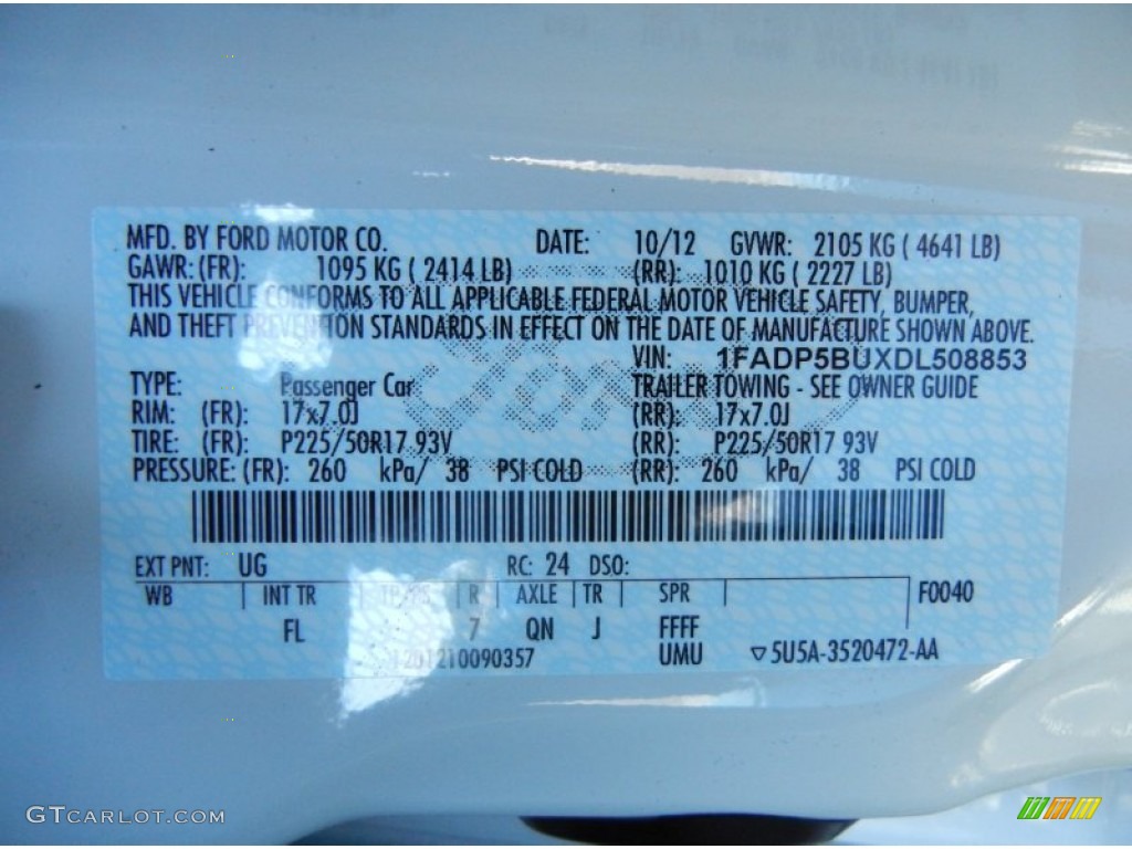 2013 C-Max Color Code UG for White Platinum Photo #73389940