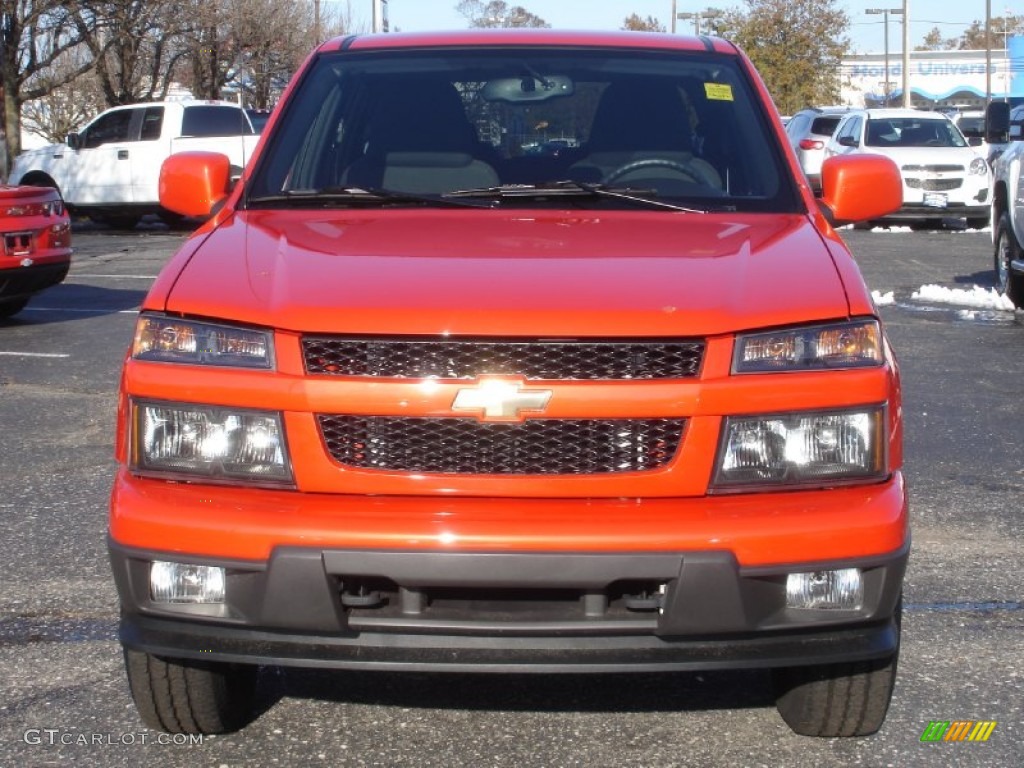 Inferno Orange Metallic 2012 Chevrolet Colorado LT Crew Cab 4x4 Exterior Photo #73393685