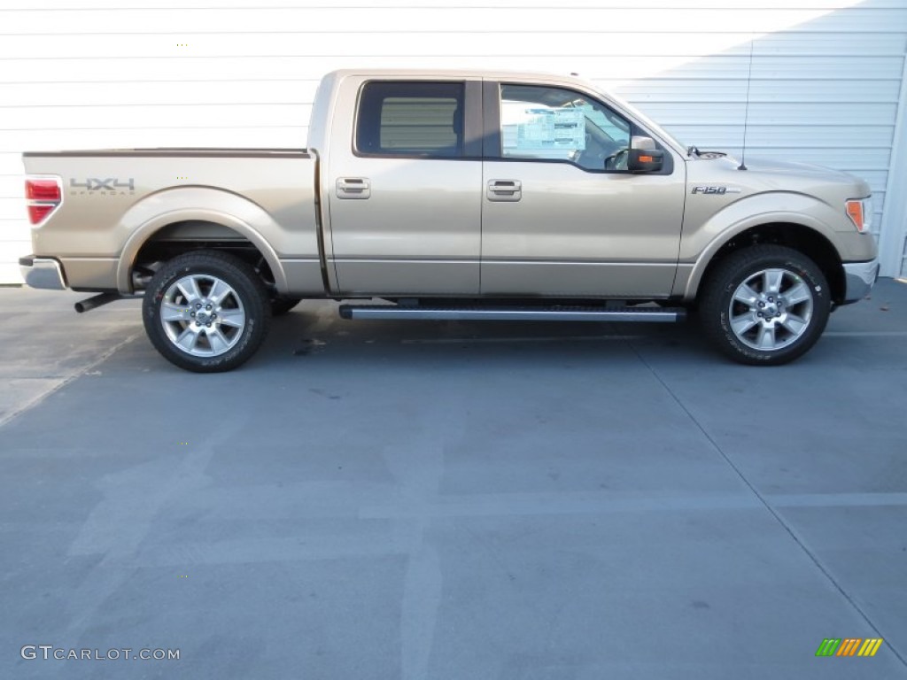 2013 F150 Lariat SuperCrew 4x4 - Pale Adobe Metallic / Adobe photo #2