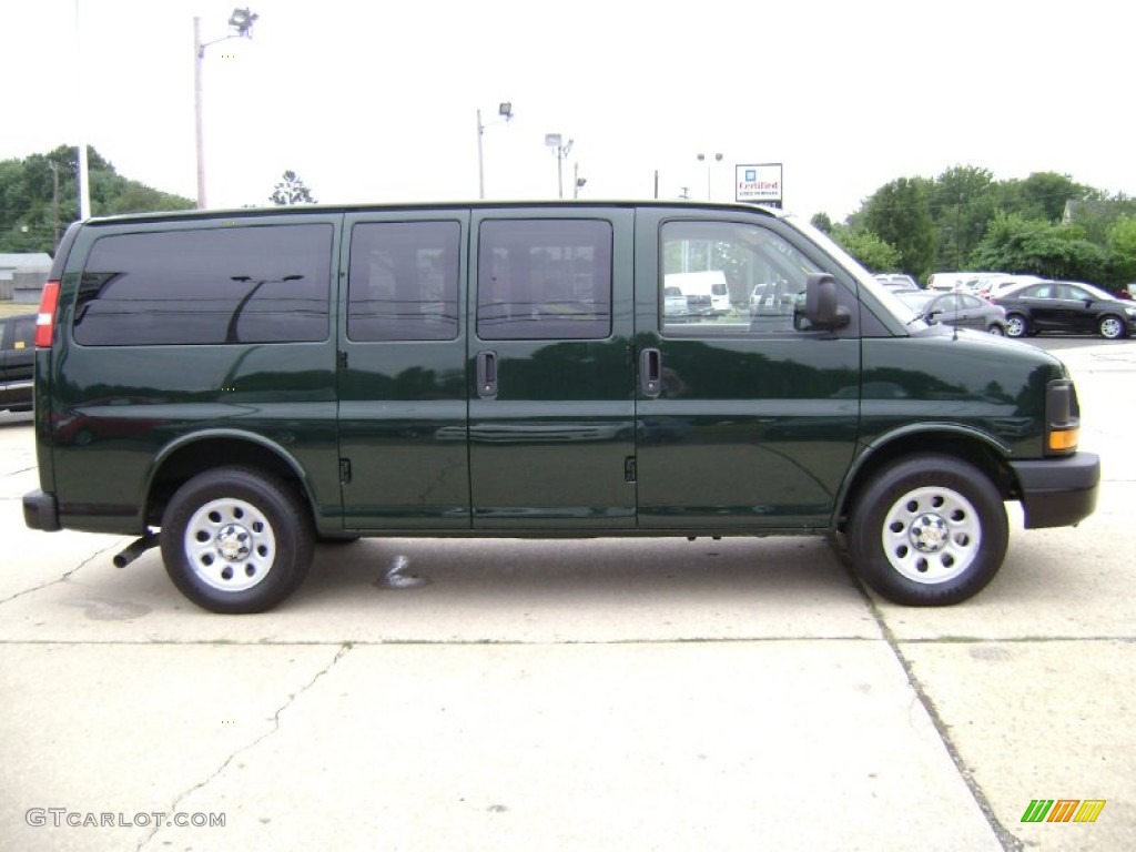 Dark Green Metallic 2012 Chevrolet Express 1500 Cargo Van Exterior Photo #73395179