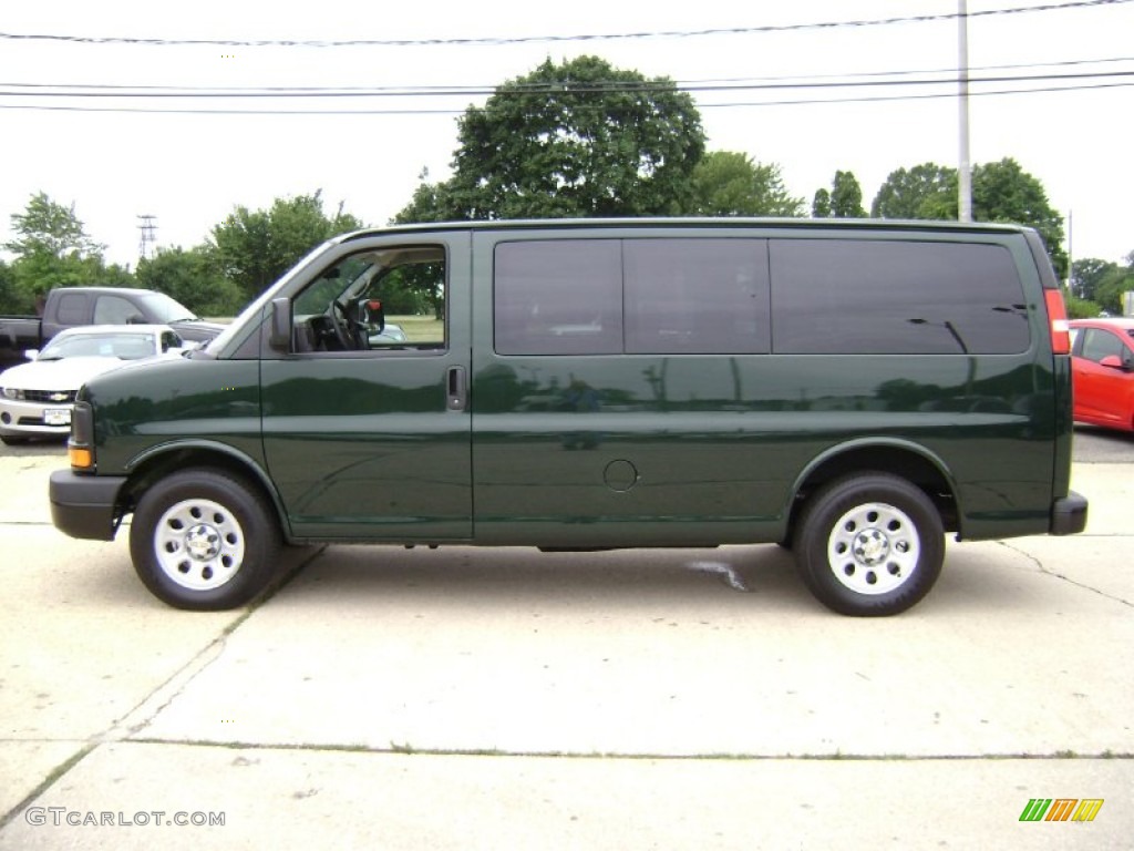 Dark Green Metallic 2012 Chevrolet Express 1500 Cargo Van Exterior Photo #73395275