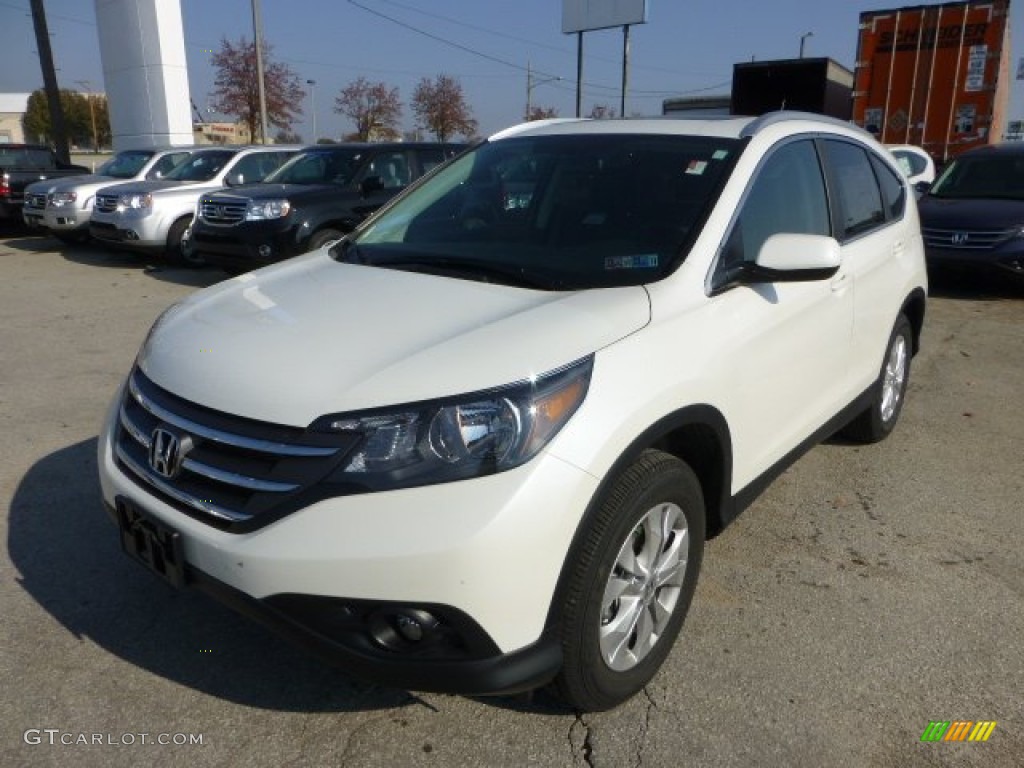 2013 CR-V EX-L AWD - White Diamond Pearl / Black photo #7