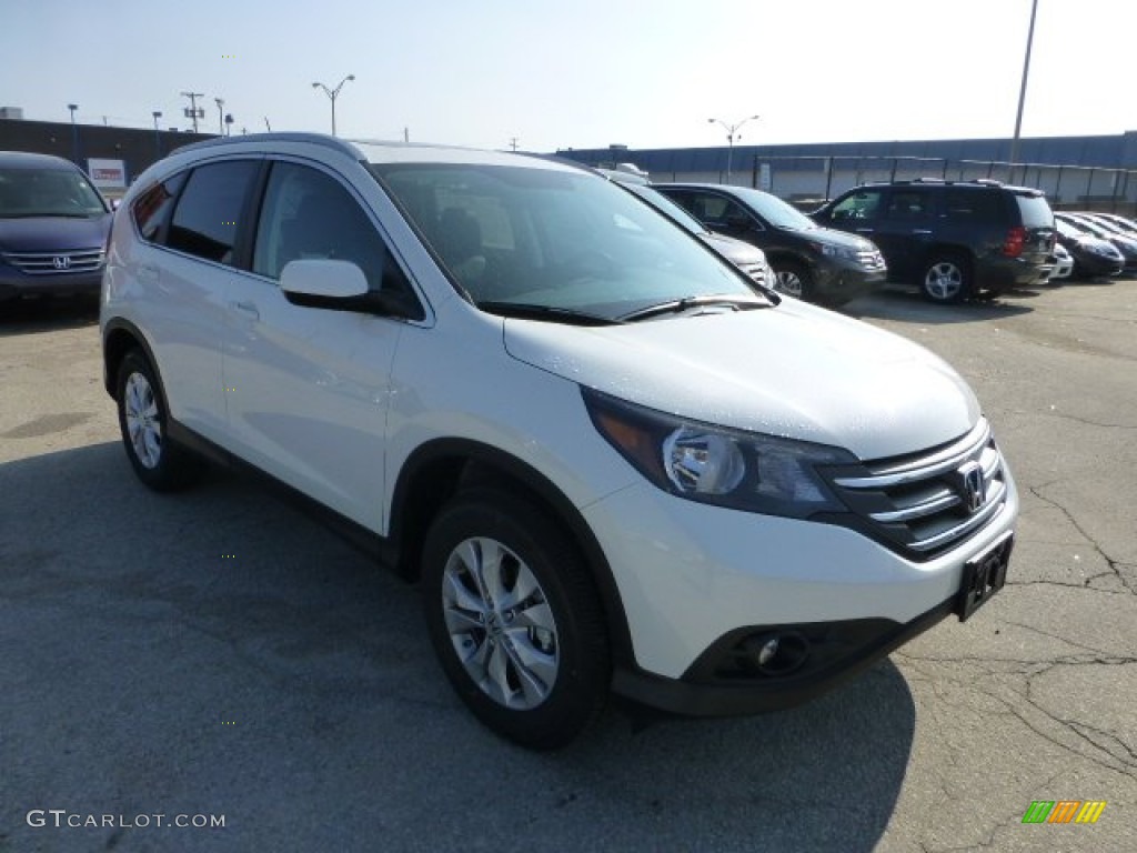 2013 CR-V EX-L AWD - White Diamond Pearl / Black photo #3