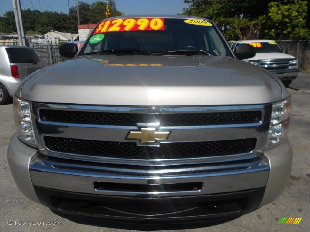 2008 Silverado 1500 LT Extended Cab - Silver Birch Metallic / Light Cashmere/Ebony Accents photo #2