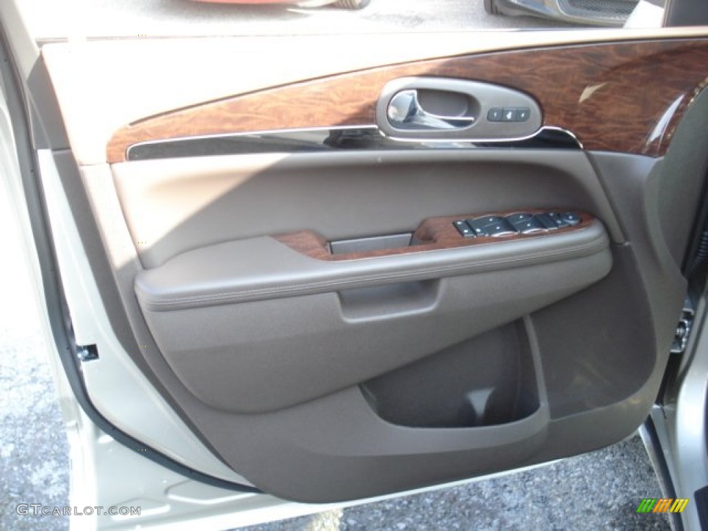 2013 Buick Enclave Leather AWD Choccachino Leather Door Panel Photo #73407690