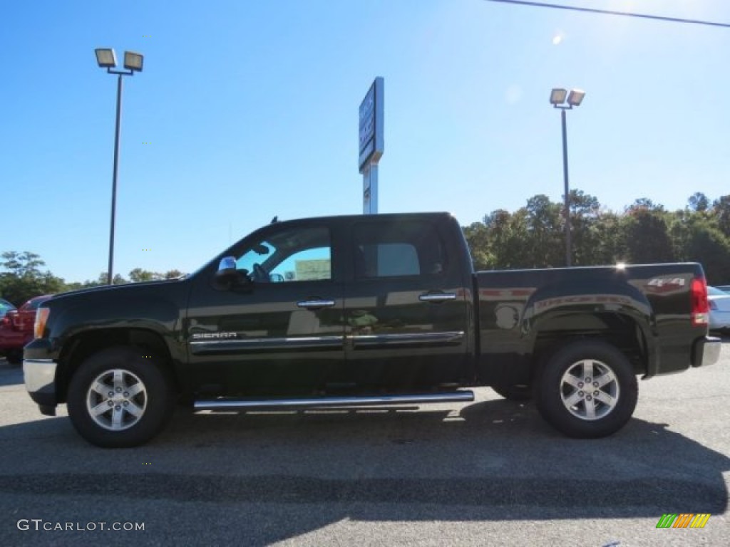 2013 Sierra 1500 SLE Crew Cab 4x4 - Mineral Green Metallic / Very Dark Cashmere/Light Cashmere photo #4