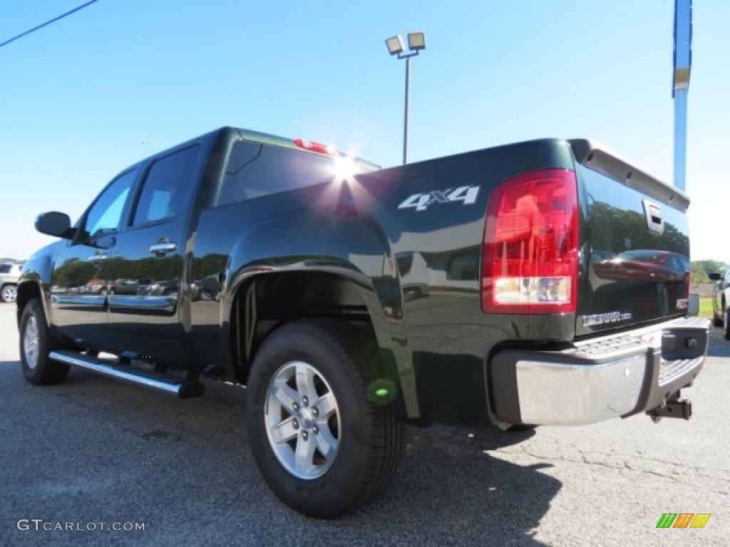 2013 Sierra 1500 SLE Crew Cab 4x4 - Mineral Green Metallic / Very Dark Cashmere/Light Cashmere photo #5