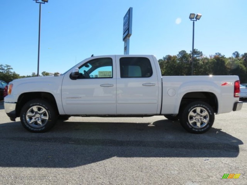 2013 Sierra 1500 SLT Crew Cab 4x4 - Summit White / Very Dark Cashmere/Light Cashmere photo #4