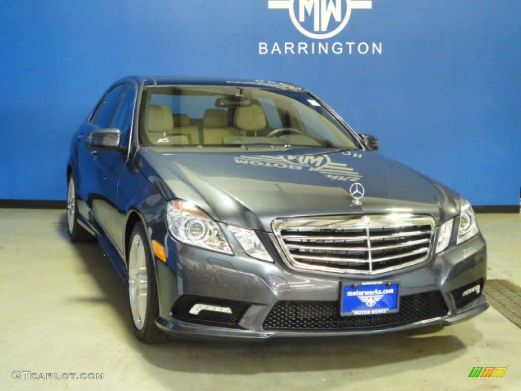 2010 E 550 4Matic Sedan - Steel Grey Metallic / Almond Beige photo #1