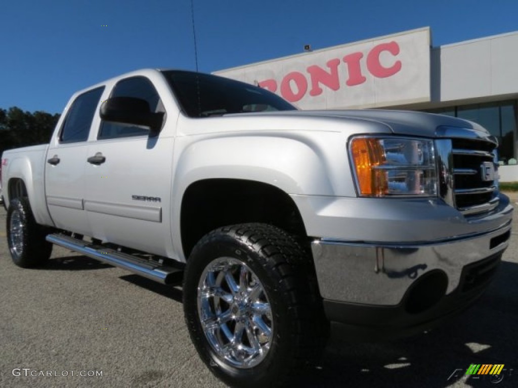 2013 Sierra 1500 SLE Crew Cab 4x4 - Quicksilver Metallic / Light Titanium/Dark Titanium photo #1