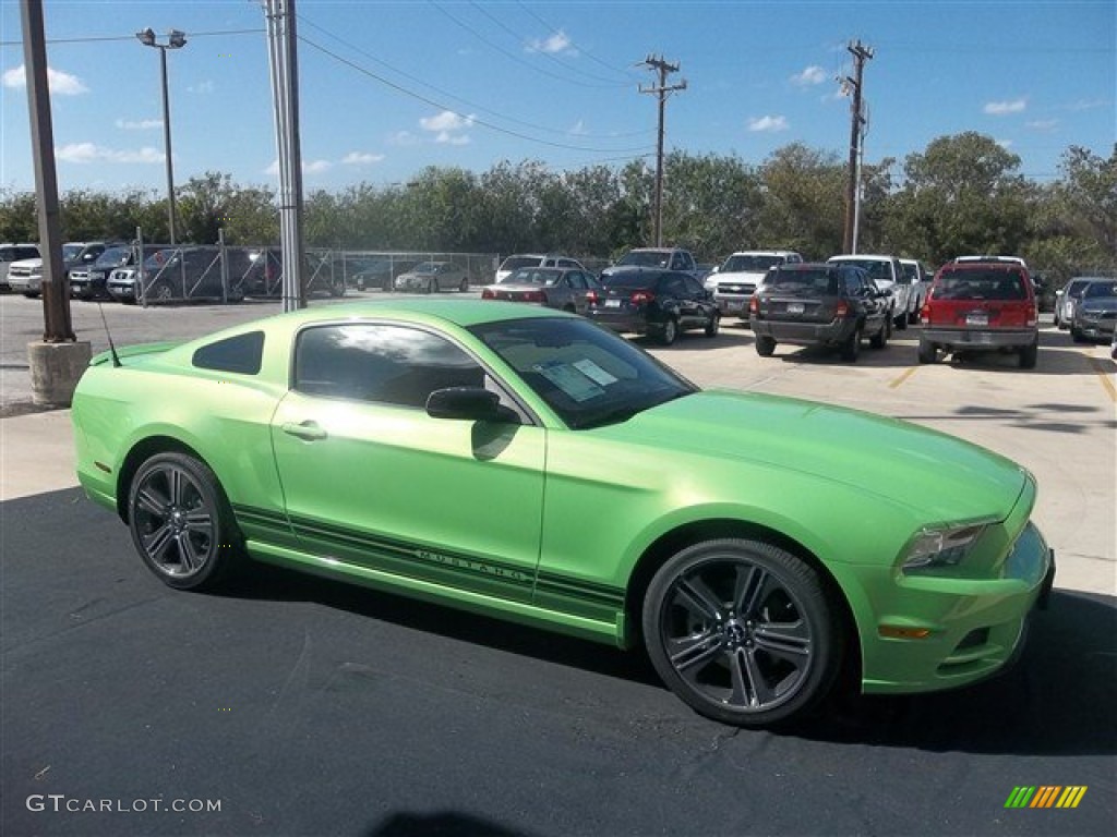 2013 Mustang V6 Coupe - Gotta Have It Green / Charcoal Black photo #13