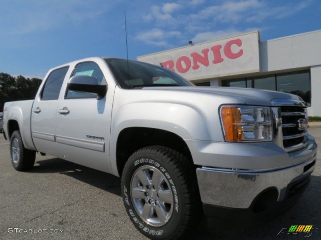 2013 Sierra 1500 SLT Crew Cab 4x4 - Quicksilver Metallic / Ebony photo #1