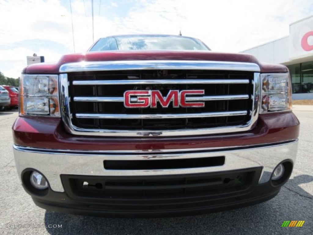 2013 Sierra 1500 SLT Crew Cab - Sonoma Red Metallic / Very Dark Cashmere/Light Cashmere photo #2