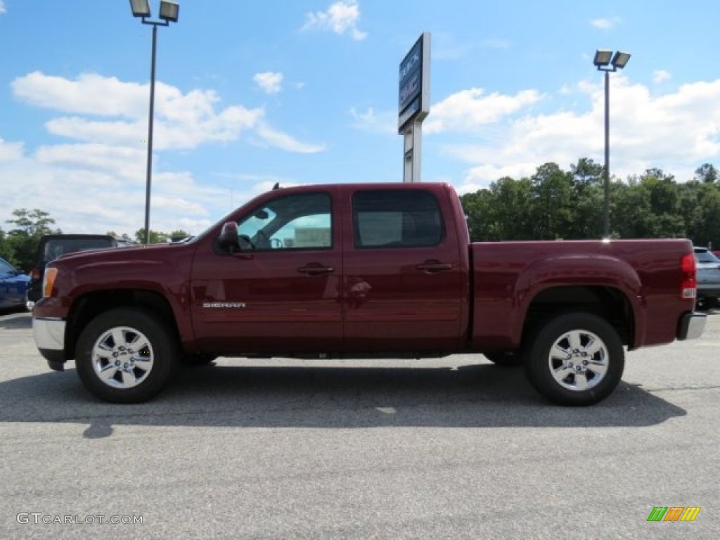 2013 Sierra 1500 SLT Crew Cab - Sonoma Red Metallic / Very Dark Cashmere/Light Cashmere photo #4