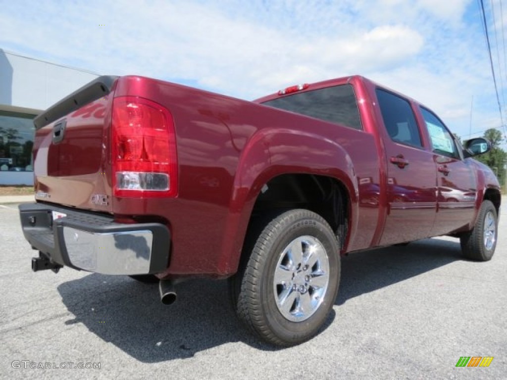 2013 Sierra 1500 SLT Crew Cab - Sonoma Red Metallic / Very Dark Cashmere/Light Cashmere photo #7