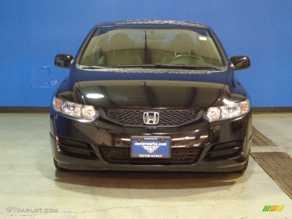 2009 Civic EX-L Coupe - Crystal Black Pearl / Gray photo #2