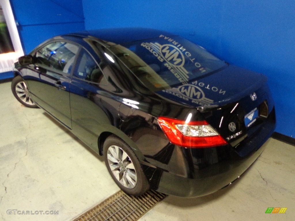 2009 Civic EX-L Coupe - Crystal Black Pearl / Gray photo #34