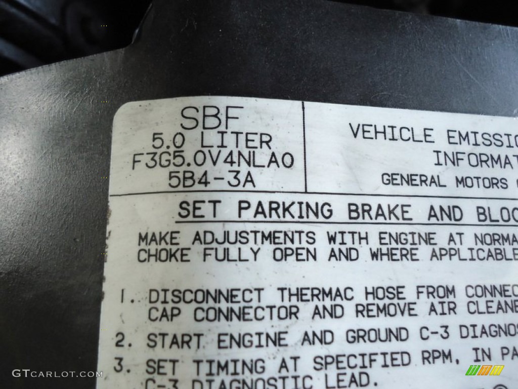 1985 Oldsmobile Cutlass Supreme Brougham Coupe Info Tag Photo #73416287