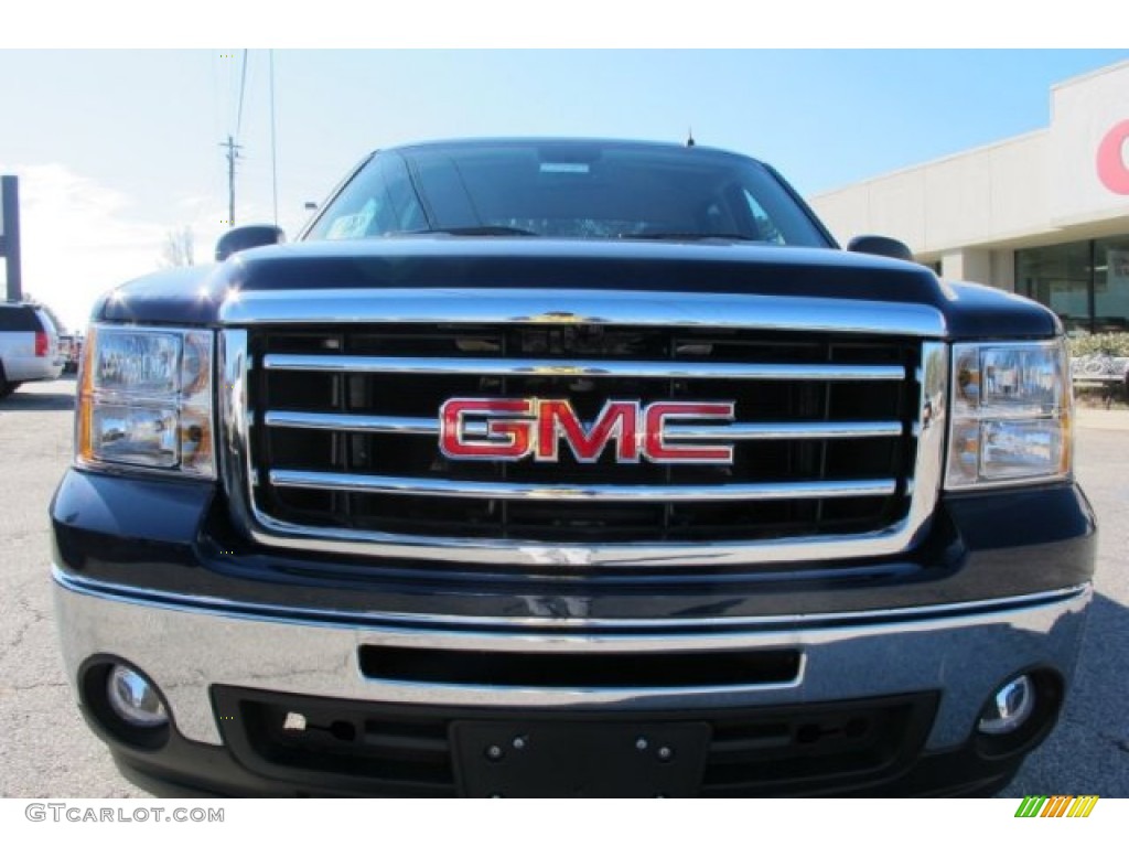 2012 Sierra 1500 SLE Crew Cab - Midnight Blue Metallic / Ebony photo #2