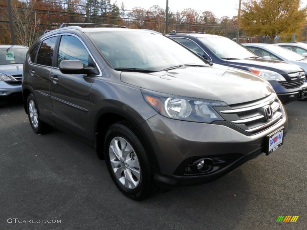 2012 CR-V EX-L 4WD - Polished Metal Metallic / Beige photo #1