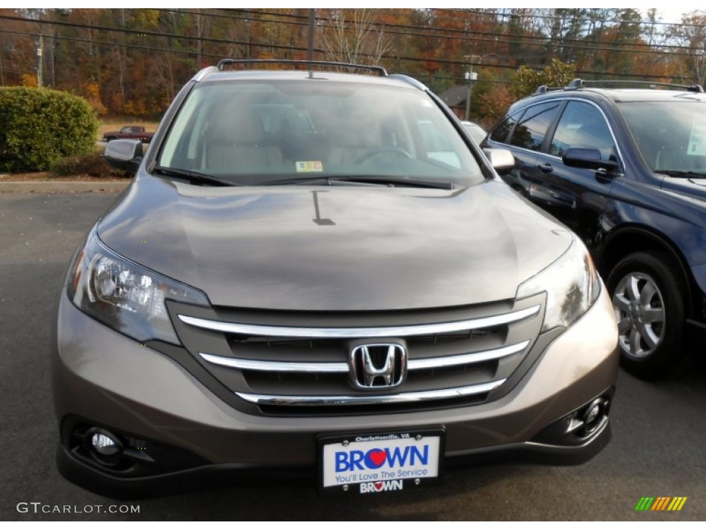 2012 CR-V EX-L 4WD - Polished Metal Metallic / Beige photo #2