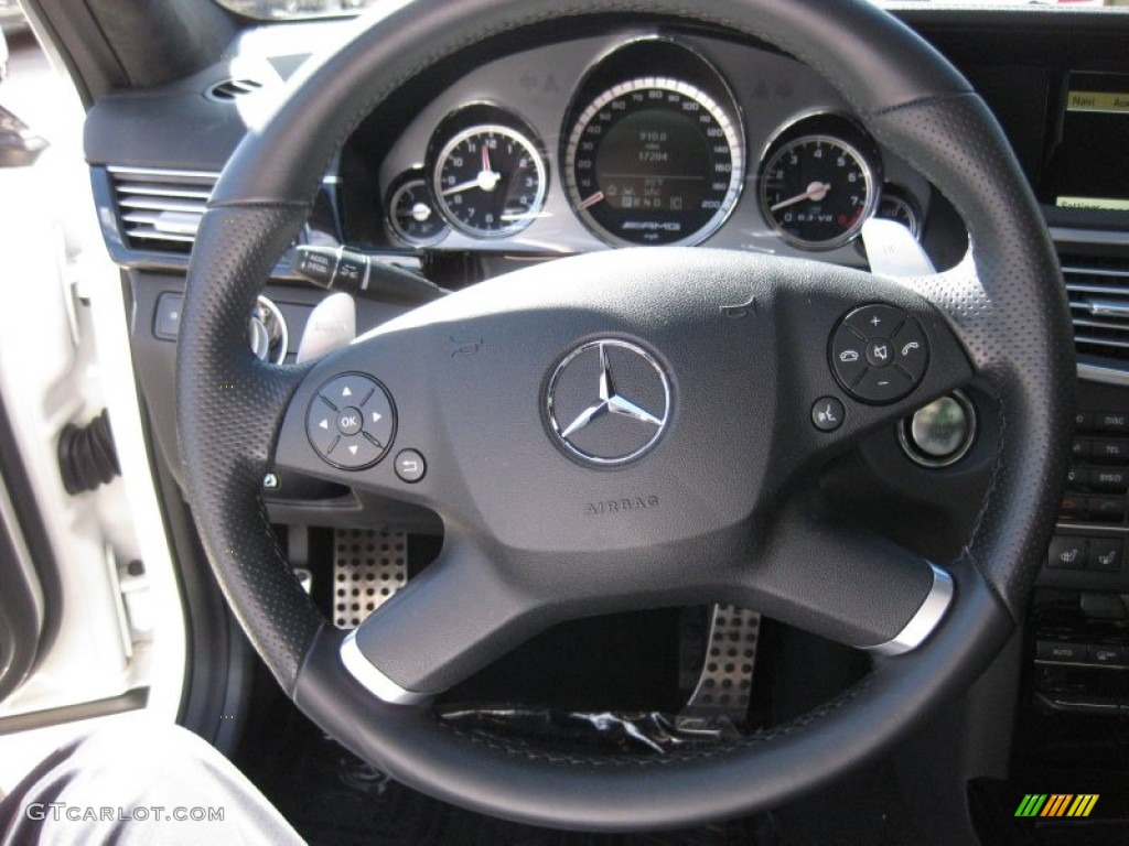 2011 Mercedes-Benz E 63 AMG Sedan Black Steering Wheel Photo #73418726