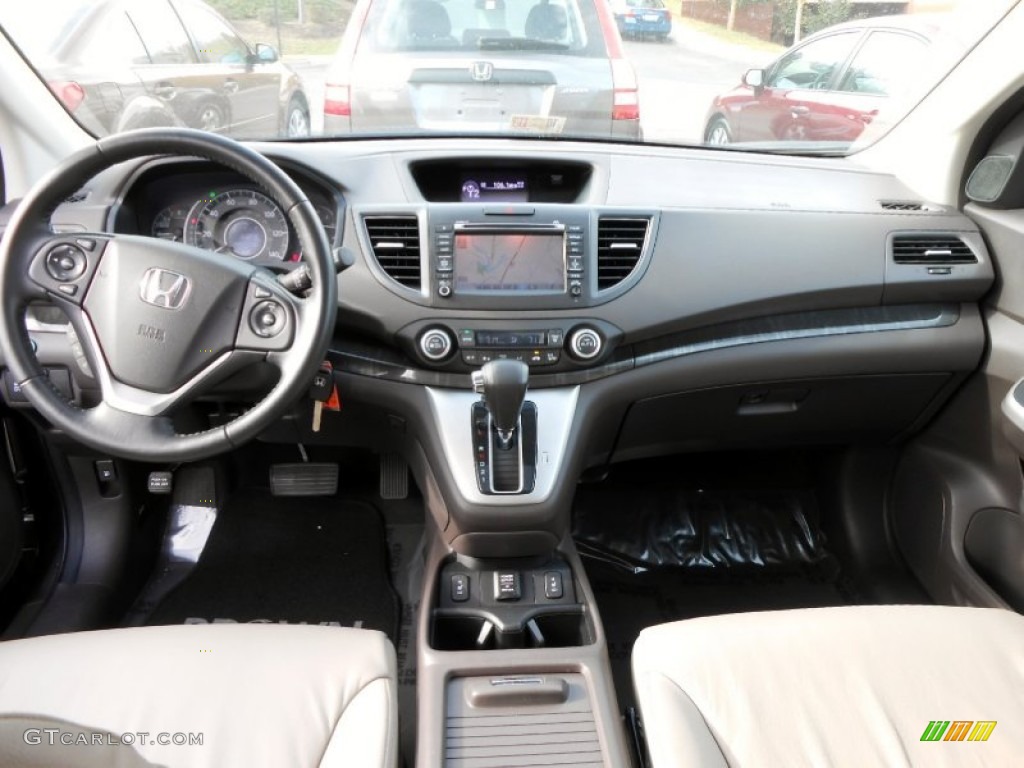 2012 CR-V EX-L 4WD - Polished Metal Metallic / Beige photo #10