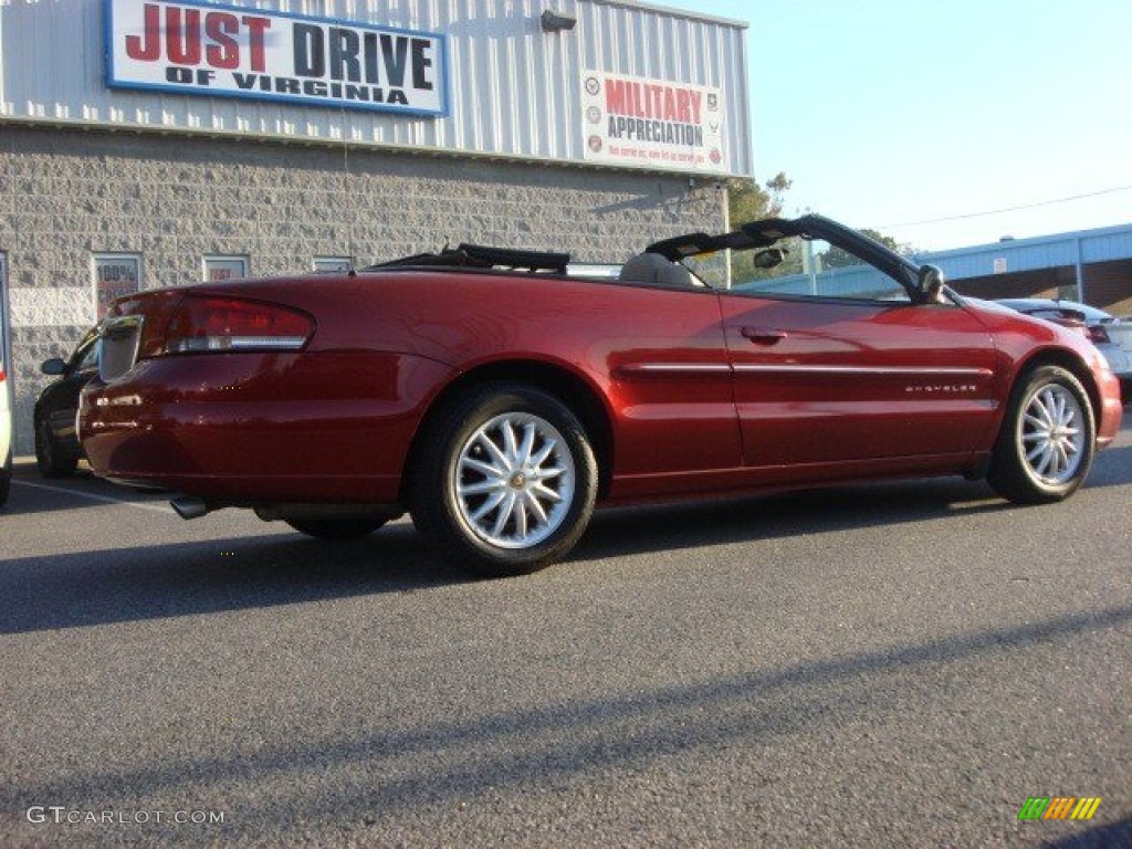 2001 Sebring LXi Convertible - Dark Garnet Red Pearlcoat / Sandstone photo #4