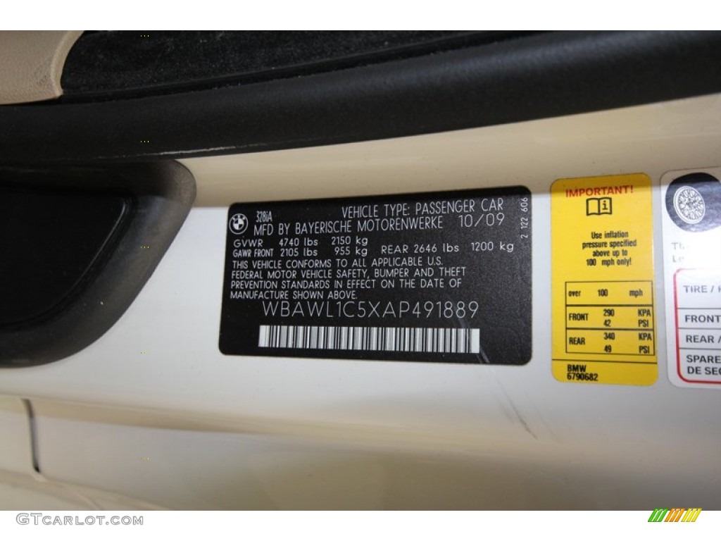 2010 3 Series 328i Convertible - Alpine White / Cream Beige photo #10