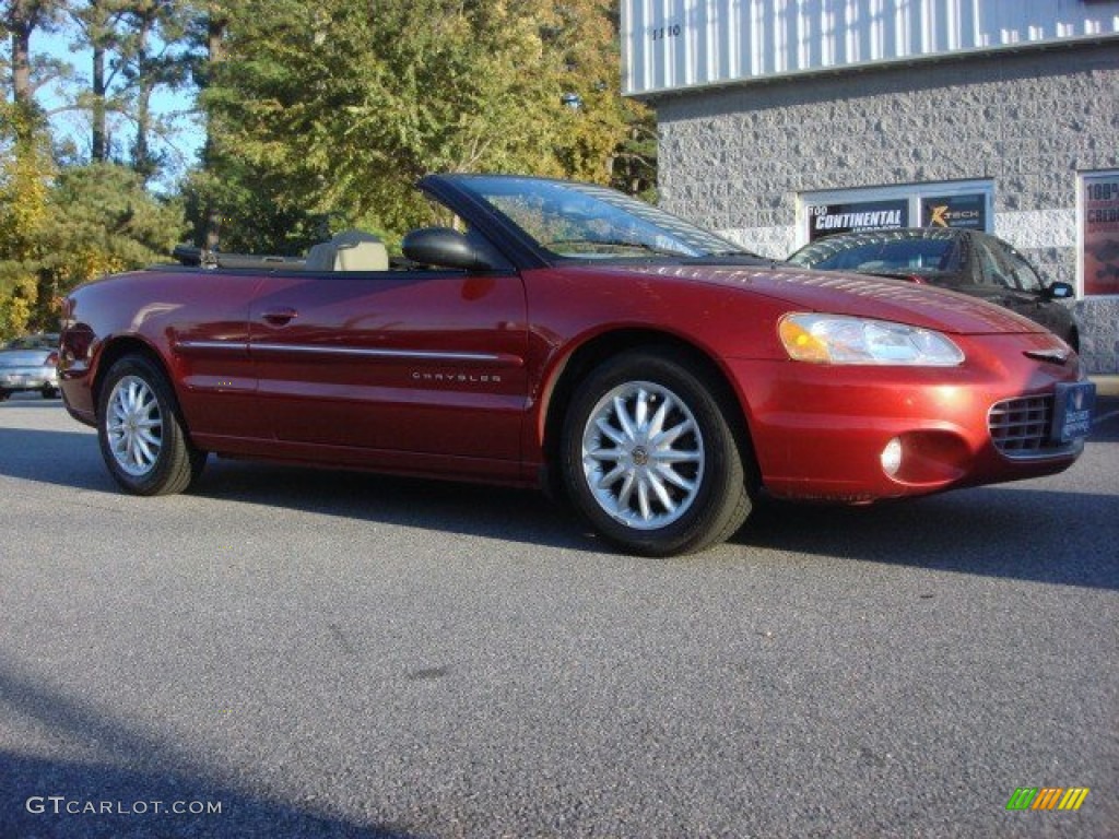 2001 Sebring LXi Convertible - Dark Garnet Red Pearlcoat / Sandstone photo #5