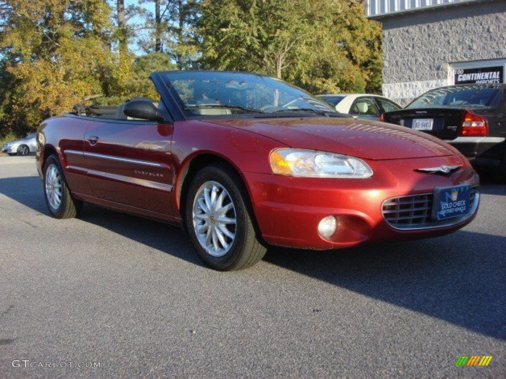 2001 Sebring LXi Convertible - Dark Garnet Red Pearlcoat / Sandstone photo #6