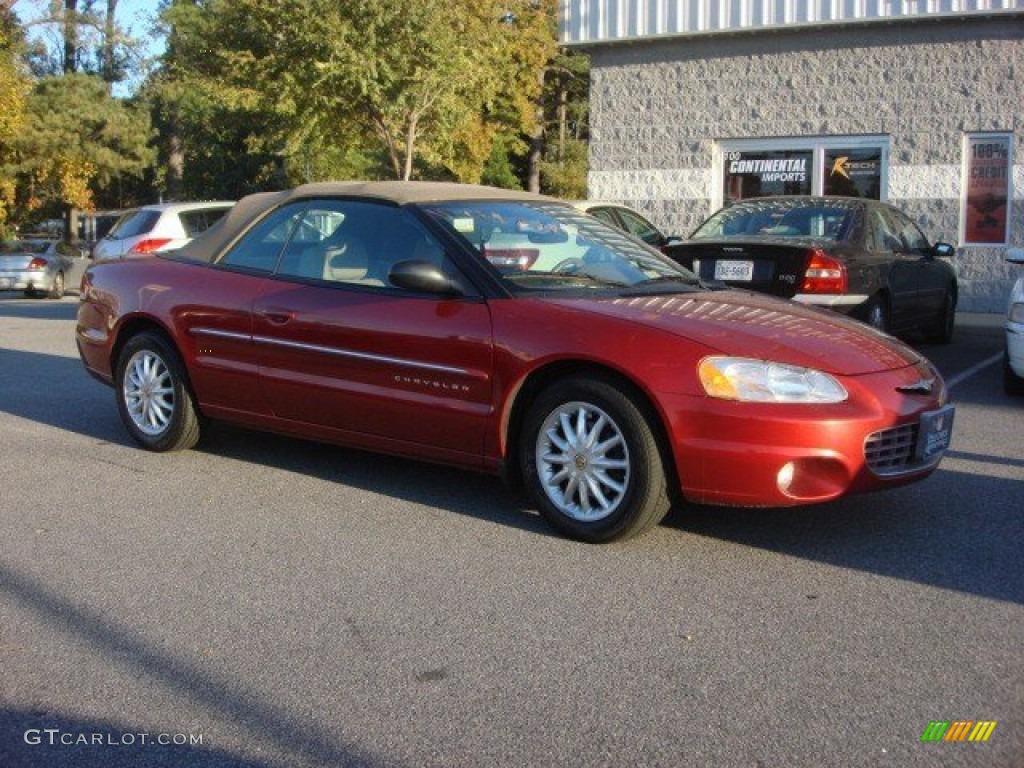 2001 Sebring LXi Convertible - Dark Garnet Red Pearlcoat / Sandstone photo #19