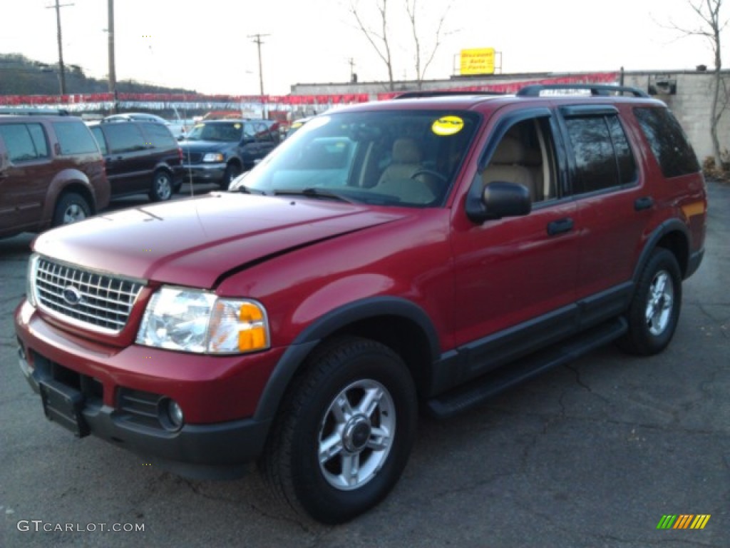 2003 Explorer XLT 4x4 - Redfire Metallic / Medium Parchment Beige photo #1