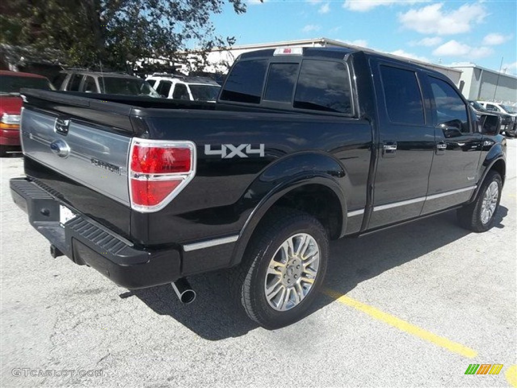 2011 F150 Platinum SuperCrew 4x4 - Tuxedo Black Metallic / Sienna Brown/Black photo #3