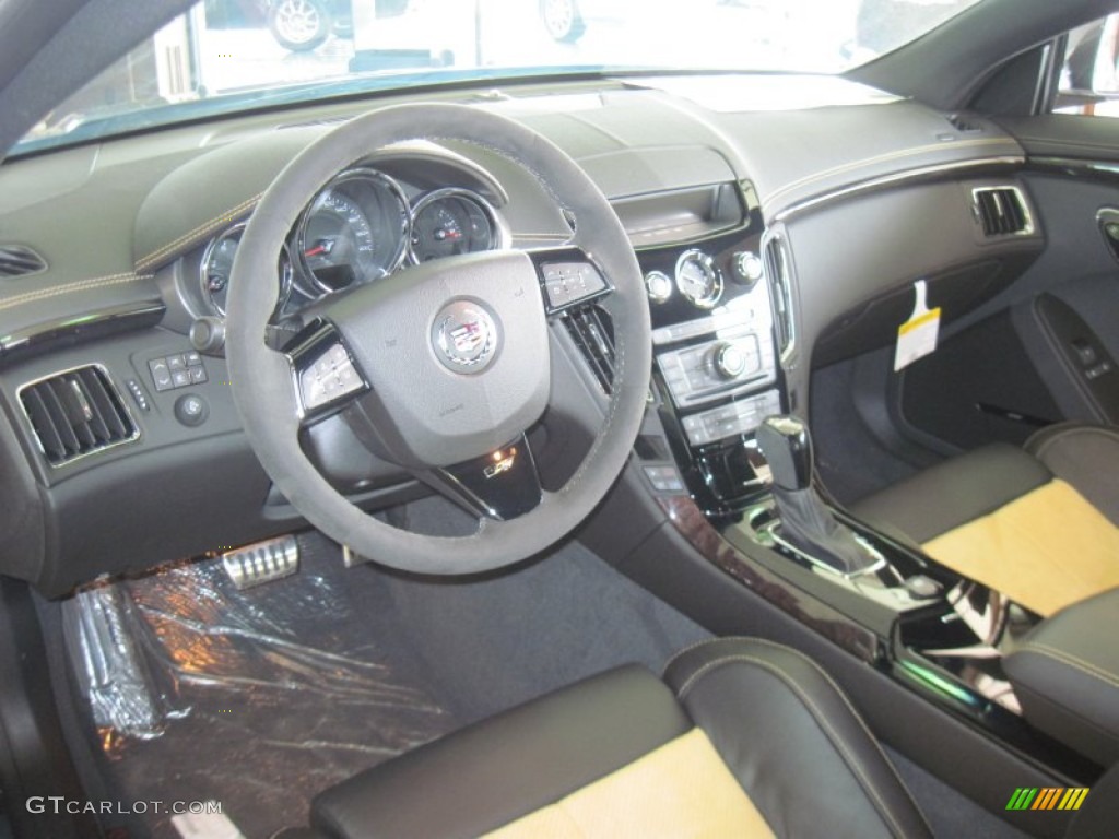 Ebony/Saffron Interior 2011 Cadillac CTS -V Coupe Photo #73423538