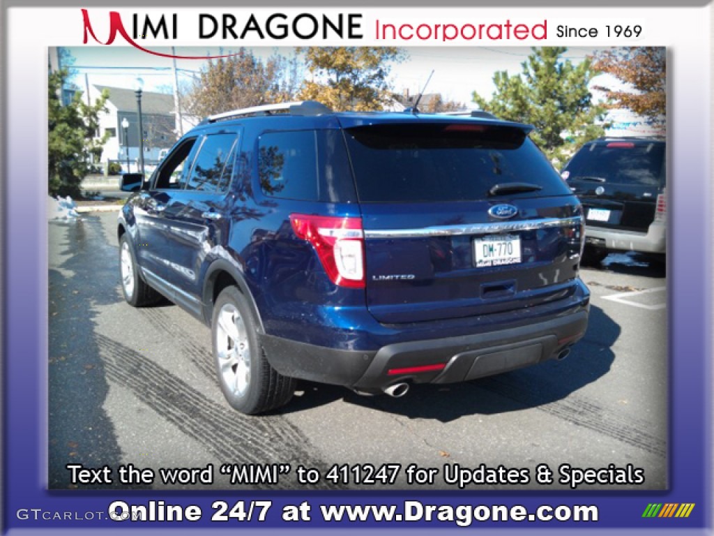 2011 Explorer Limited 4WD - Kona Blue Metallic / Medium Light Stone photo #4