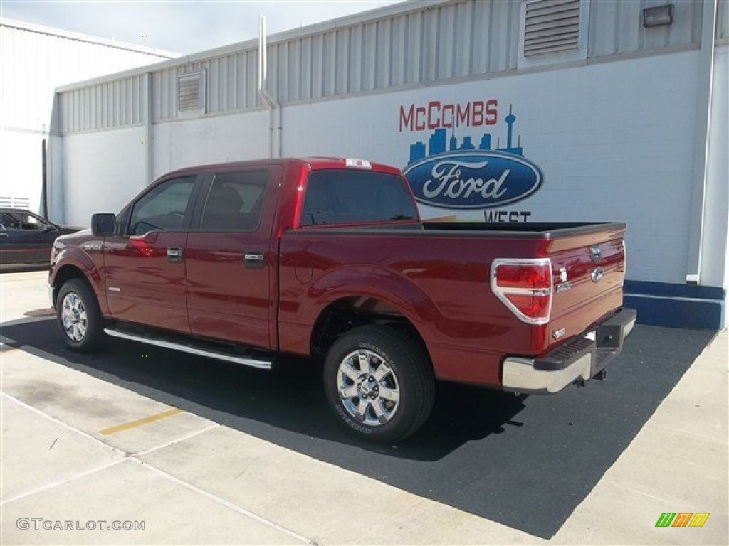 2013 F150 XLT SuperCrew - Ruby Red Metallic / Steel Gray photo #3