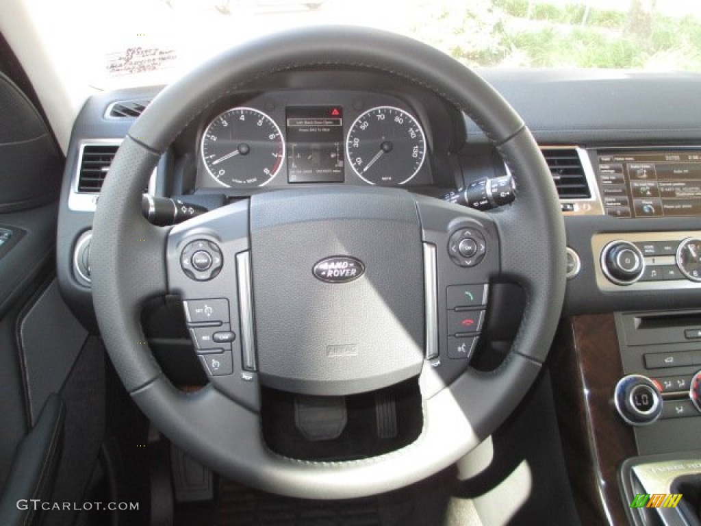 2013 Land Rover Range Rover Sport HSE Ebony Steering Wheel Photo #73426721