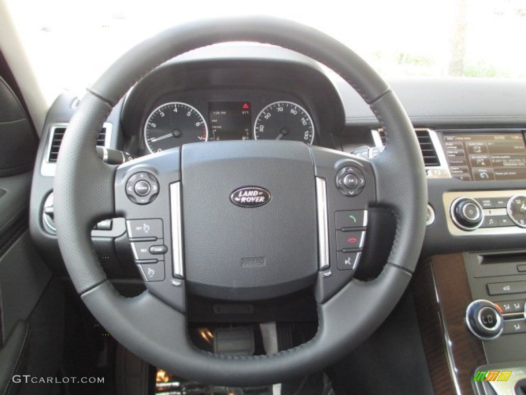 2013 Land Rover Range Rover Sport HSE Ebony Steering Wheel Photo #73427051