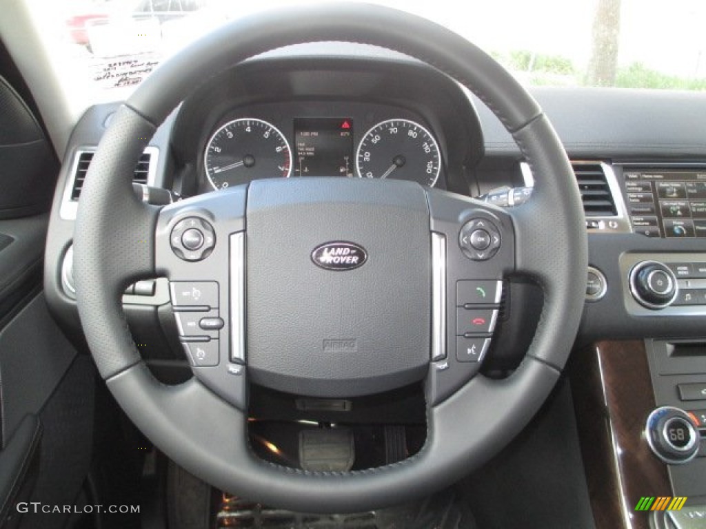 2013 Land Rover Range Rover Sport HSE Ebony Steering Wheel Photo #73427386