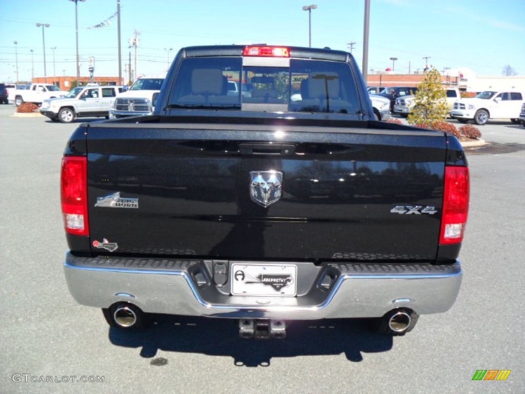 2011 Ram 1500 Big Horn Quad Cab 4x4 - Brilliant Black Crystal Pearl / Light Pebble Beige/Bark Brown photo #3