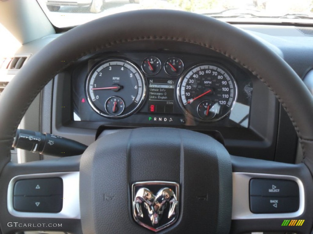 2011 Ram 1500 Big Horn Quad Cab 4x4 - Brilliant Black Crystal Pearl / Light Pebble Beige/Bark Brown photo #12