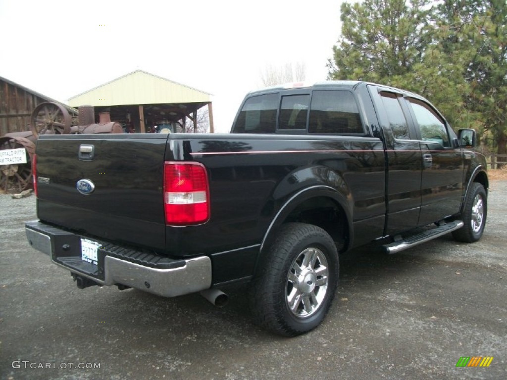 2006 F150 Lariat SuperCab 4x4 - Black / Black photo #2