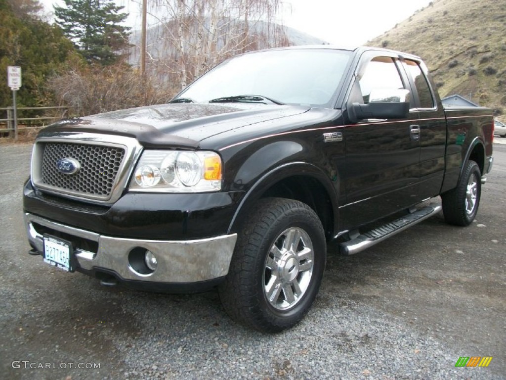 2006 F150 Lariat SuperCab 4x4 - Black / Black photo #5