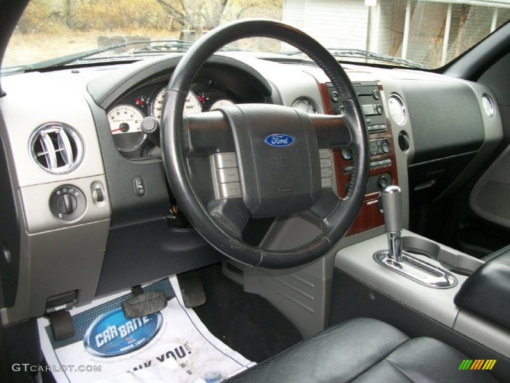 2006 F150 Lariat SuperCab 4x4 - Black / Black photo #7