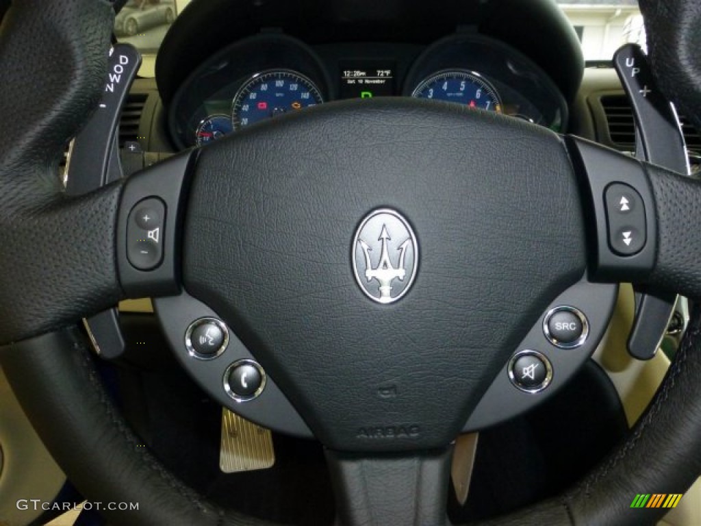 2013 Maserati GranTurismo Sport Coupe Bianco Pregiato Steering Wheel Photo #73438366