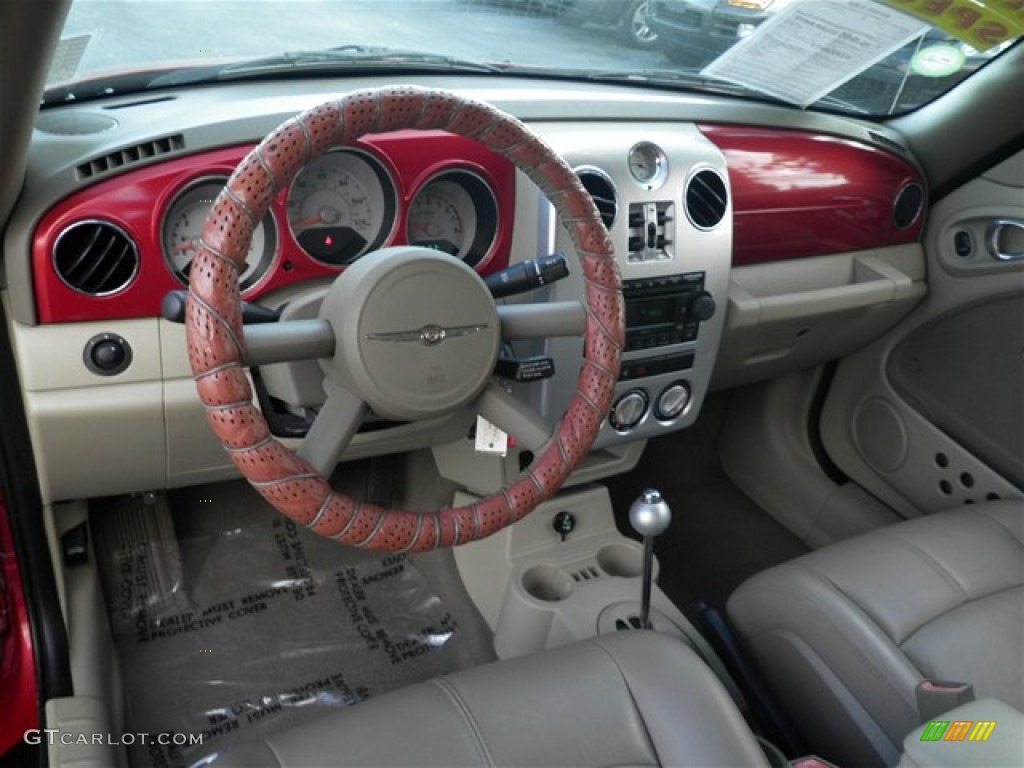 2006 PT Cruiser Touring Convertible - Inferno Red Crystal Pearl / Pastel Pebble Beige photo #36