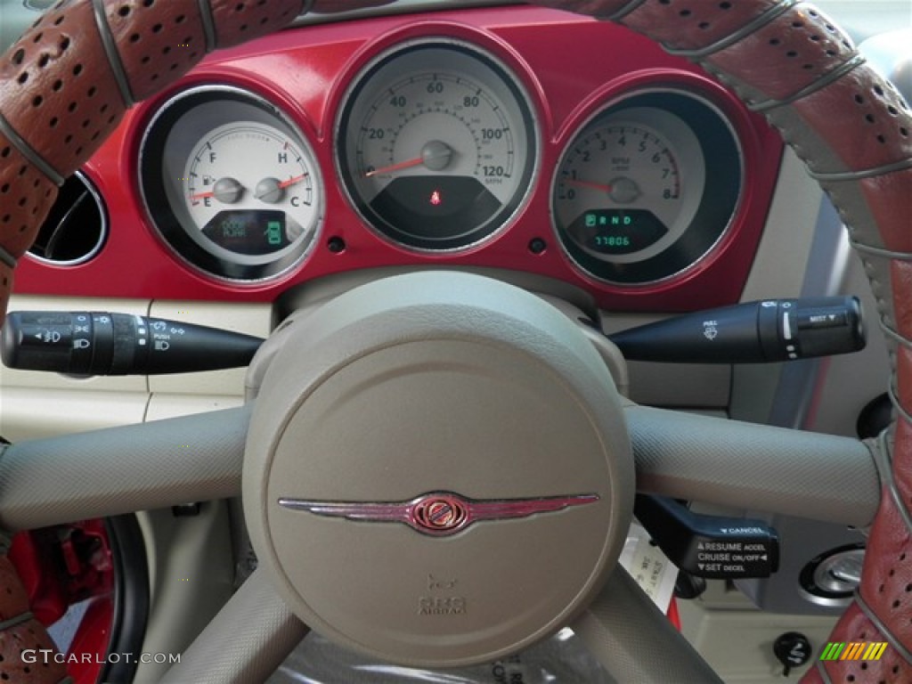 2006 PT Cruiser Touring Convertible - Inferno Red Crystal Pearl / Pastel Pebble Beige photo #39