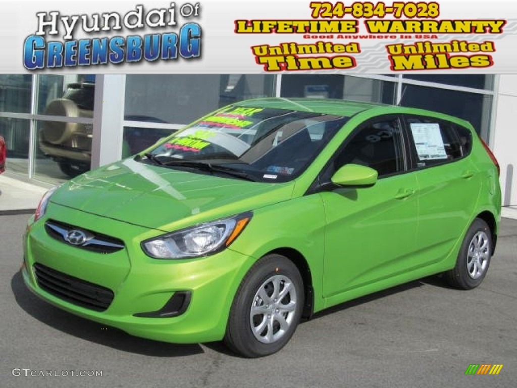 2013 Accent GS 5 Door - Electrolyte Green / Black photo #1