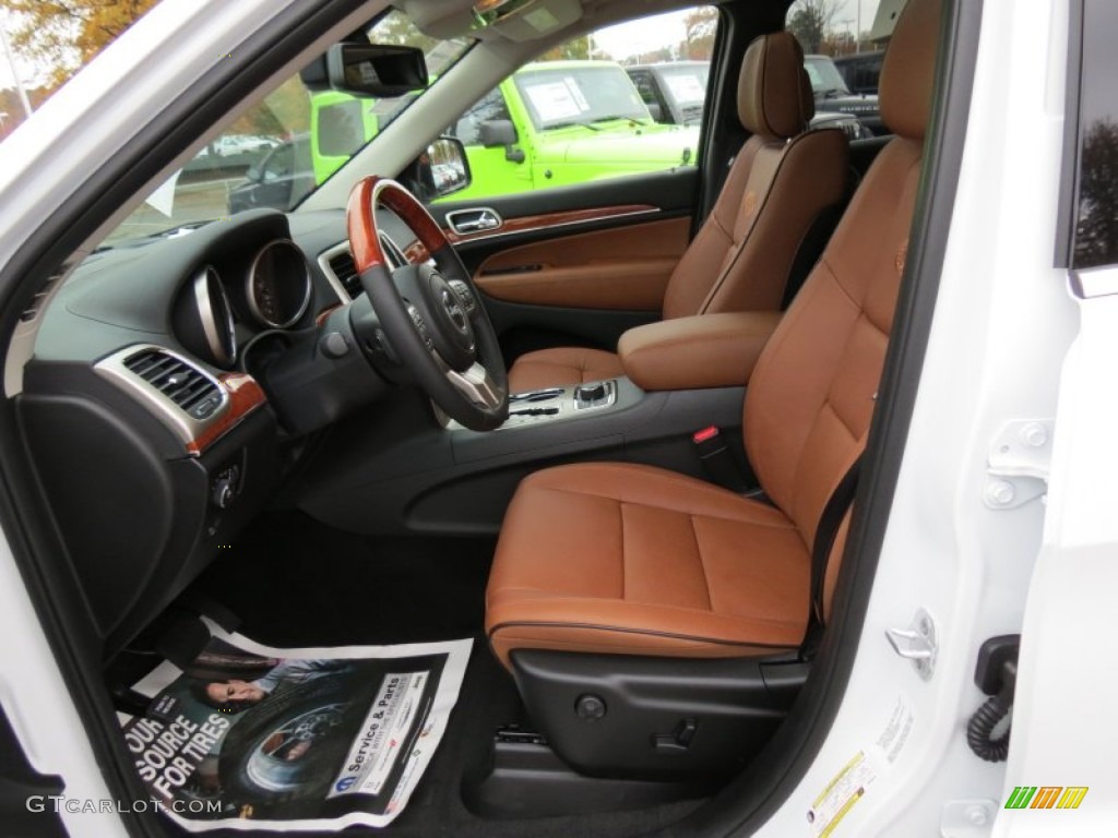 2013 Grand Cherokee Overland 4x4 - Bright White / New Saddle/Black photo #6